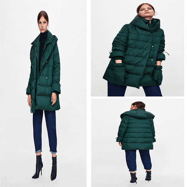 Manteau en duvet et plumes.