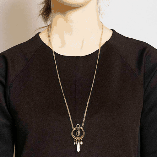 collier DOUBLE CHAÎNE ET MÉDAILLON