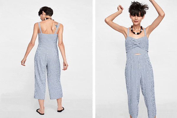 combinaison femme rayure courte