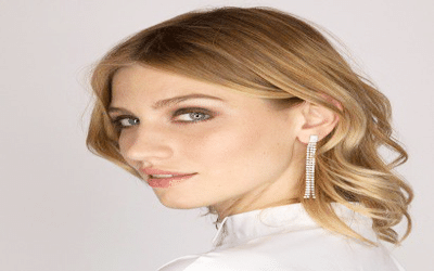 Boucles d'oreilles pendantes franges de strass