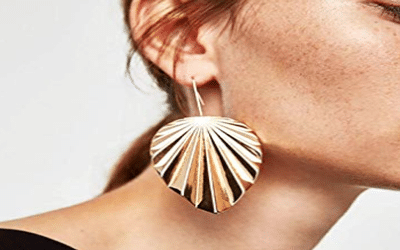 Boucles d'oreilles pendante Feuille De Métal