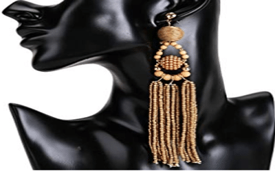Un grosse boucle d oreille pendante Tassel Long Tissé