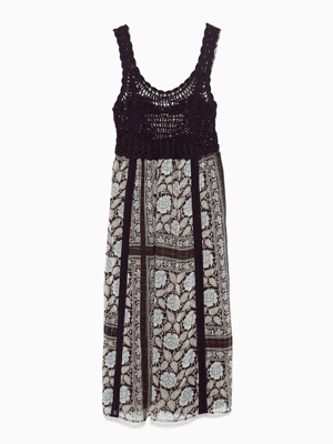 robe imprimée avec fil métallisé