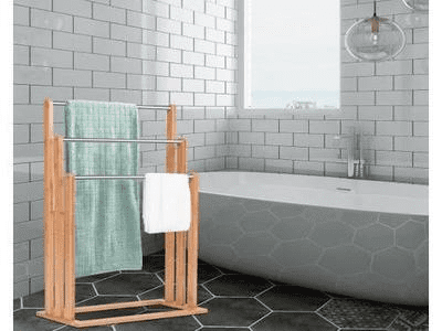 Porte serviette en bois de Bambou 3 Barres