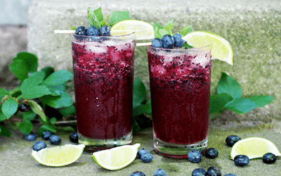 Mojito à la myrtille avec vodka