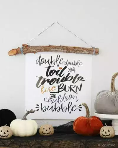 décoration Halloween: Double Toil et Trouble Banner