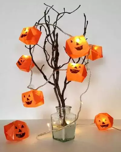 décoration Halloween: Lumières d'Halloween en origami